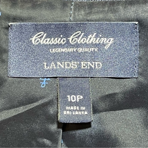 Lands End Blazer Womens Size 10P Blue Plaid One Button Lined Classic - Picture 3 of 11